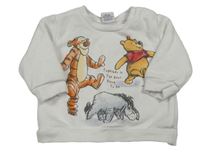 Bílá mikina s medvídkem Pú Disney