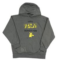 Šedá mikina Pikachu s kapucňou
