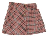 Ružovo-čierno-biela kockovaná vlnená sukňa Matalan