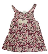 Svetloružové menšestrové šaty s kvietkami a mašlou H&M