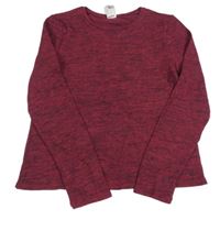 Červeno-čierny melírovaný sveter so šifonem C&A