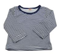 Tmavomodro-biele pruhované tričko