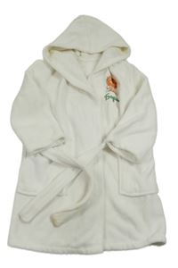 Bílý froté župan s lvíčkem a páskem 