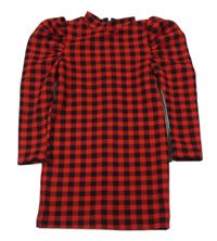 Červeno-černé kostkované šaty Shein