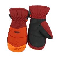 Červeno-oranžové funkční šusťákové zimní palcové rukavice Wed´ze