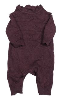 Fialový svetrový overal se srdíčky George 