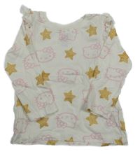 Bílé triko s Kitty a volánky