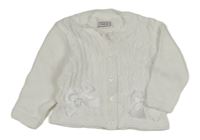 Bílý propínací svetr s mašličkami Pex