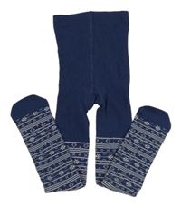 Tmavomodro-biele vzorované pančuchy John Lewis