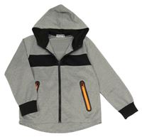 Sivo-čierna prepínaci športová mikina s kapucňou