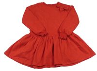 Červené teplákové šaty s mašlí H&M