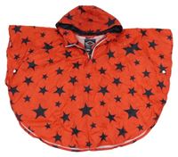 Červené šusťákové pláštěnkové pončo s hvězdičkami a kapucí Next