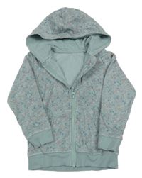 Svetlomodrá kvietkovana prepínaci mikina s kapucňou George