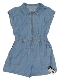 Nové - Modrý rifľový kraťasový overal Dunnes