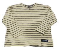 Béžovo-tmavomodré pruhované tričko Name it