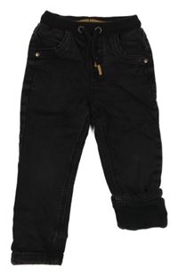 Černé teplákové podšité rifle s úpletovým pasem George 