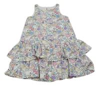 Biele šifónové vrstvené šaty so zajačikmi H&M