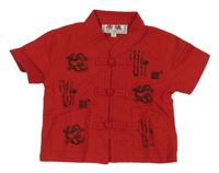 Červená košeľa s drakmi