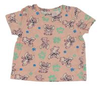 Svetloružové tričko so Stitchem Primark