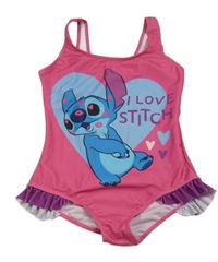 Růžové jednodílné plavky se Stitchem Disney