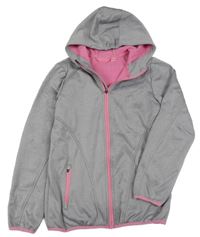 Šedo-růžová softshellová bunda s kapucí Crivit