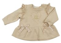 Béžová peplum mikina so srdiečkom a volánikmi River Island