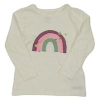 Smetanové triko s duhou H&M