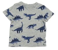 Sivé melírované tričko s dinosaurami C&A