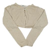 Pudrovo-zlaté trblietavé svetrové bolerko H&M