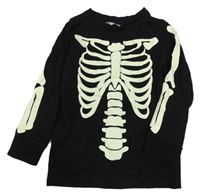 Čierne tričko s kostlivcem H&M