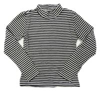 Čierno-biele pruhované tričko s rolákom H&M