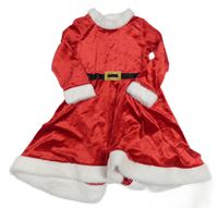 Kostým - Čeveno-bílé sametové šaty - Paní Satová H&M