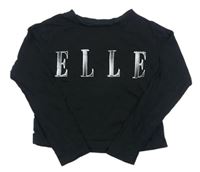Čierne crop tričko s logom ELLE
