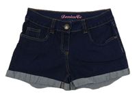 Tmavomodré teplákové rifľové kraťasy zn. Denim Co.
