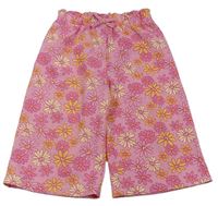 Ružové kvetované vzorované culottes nohavice PRIMARK