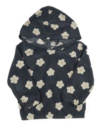 Antracitová kvetovaná fleecová mikina s kapucňou Carter's