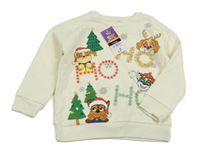 Nové - smetanová mikina s PAW PATROL s vánočním motivem George