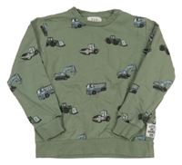 Khaki mikina se stavebními stroji STC