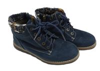 Tmavomodré semišové kotníčkové zateplené boty Otus vel. 36