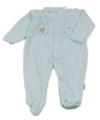 Svetlomodrá minky plyšová kombinéza so sloníky