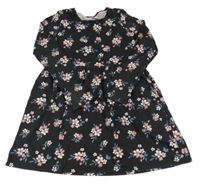 Černé šaty s kytičkami Y.F.K.