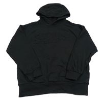 Černá mikina s 3D nápisy a kapsou a kapucí F&F