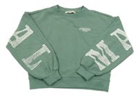 Khakiolivová crop mikina s logem GARCIA