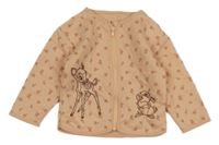 Světlebroskvová prošívaná propínací vyteplená mikina s Bambim a Thumperem PRIMARK