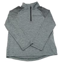 Šedé melírované funkční sportovní mikinotriko s logem a vzorem UNDER ARMOUR