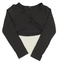 Tmavošedé propínací bolérko