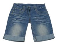 Modré teplákové riflové kraťasy HOT&SPICY