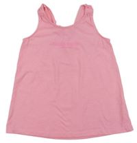 Ružový melírovaný top s nápismi YIGGA