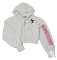 Biela prepínaci crop mikina s Kuromi a kapucňou PRIMARK