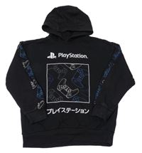 Černá oversize mikina s ovladači - PlayStation a kapucí